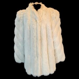 Elegant White Faux Fur Coat